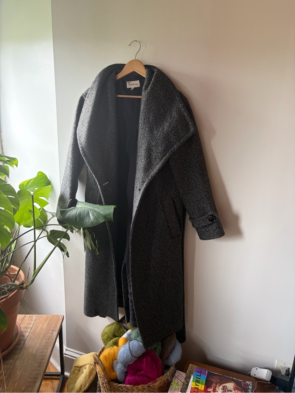 Heartloom Charcoal Shawl-Collar Pea Coat